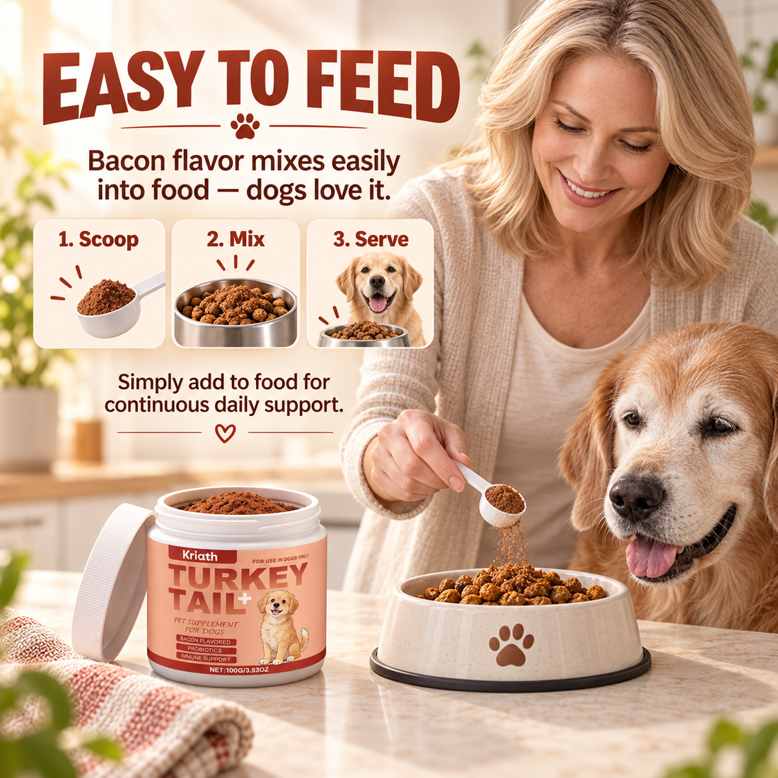 Kriath Turkey Tail Mushroom Powder for Dogs